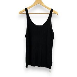 Cupshe Loose Knit Black Tank Top Swim Cover Women's XL NWT Beach Cover-up